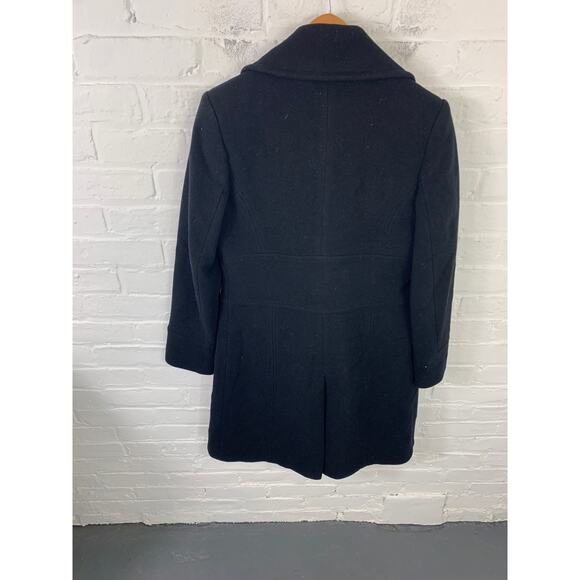 Via Spiga Women's Double Breasted Peacoat Long Sleeve Jet Black Size 6 - Picture 4 of 5